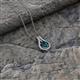 2 - Lauren 5.00 mm Round Blue Diamond and White Diamond Accent Teardrop Pendant Necklace 