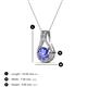 3 - Lauren 5.00 mm Round Tanzanite and Diamond Accent Teardrop Pendant Necklace 