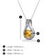 3 - Lauren 5.00 mm Round Citrine and Diamond Accent Teardrop Pendant Necklace 