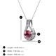 3 - Lauren 5.00 mm Round Rhodolite Garnet and Diamond Accent Teardrop Pendant Necklace 