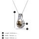 3 - Lauren 5.00 mm Round Smoky Quartz and Diamond Accent Teardrop Pendant Necklace 