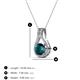 3 - Lauren 5.00 mm Round London Blue Topaz and Diamond Accent Teardrop Pendant Necklace 