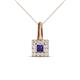 1 - Angela Blue Sapphire and Diamond Pendant 