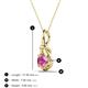 3 - Caron 5.00 mm Round Lab Created Pink Sapphire Solitaire Love Knot Pendant Necklace 