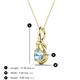 3 - Caron 5.00 mm Round Aquamarine Solitaire Love Knot Pendant Necklace 