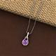 2 - Caron 5.00 mm Round Amethyst Solitaire Love Knot Pendant Necklace 