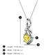 3 - Caron 5.00 mm Round Lab Created Yellow Sapphire Solitaire Love Knot Pendant Necklace 