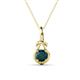 1 - Caron 5.00 mm Round London Blue Topaz Solitaire Love Knot Pendant Necklace 