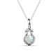 1 - Caron 5.00 mm Round Opal Solitaire Love Knot Pendant Necklace 