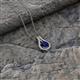 2 - Lauren 5.00 mm Round Blue Sapphire and Diamond Accent Teardrop Pendant Necklace 