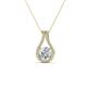 1 - Lauren 5.00 mm Round Lab Grown Diamond and Diamond Accent Teardrop Pendant Necklace 