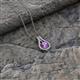 2 - Lauren 5.00 mm Round Amethyst and Diamond Accent Teardrop Pendant Necklace 