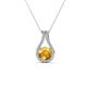 1 - Lauren 5.00 mm Round Citrine and Diamond Accent Teardrop Pendant Necklace 