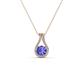 1 - Lauren 4.00 mm Round Tanzanite and Diamond Accent Teardrop Pendant Necklace 