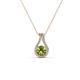 1 - Lauren 4.00 mm Round Peridot and Diamond Accent Teardrop Pendant Necklace 