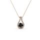 1 - Lauren 4.00 mm Round Black Diamond and White Diamond Accent Teardrop Pendant Necklace 