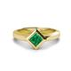1 - Emilia 6.00 mm Princess Cut Lab Created Emerald Solitaire Engagement Ring 