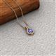 2 - Lauren 4.00 mm Round Tanzanite and Diamond Accent Teardrop Pendant Necklace 