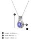 3 - Lauren 4.00 mm Round Tanzanite and Diamond Accent Teardrop Pendant Necklace 