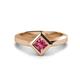 1 - Emilia 6.00 mm Princess Cut Pink Tourmaline Solitaire Engagement Ring 