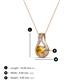 3 - Lauren 4.00 mm Round Citrine and Diamond Accent Teardrop Pendant Necklace 