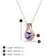 3 - Lauren 4.00 mm Round Iolite and Diamond Accent Teardrop Pendant Necklace 