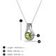 3 - Lauren 4.00 mm Round Peridot and Diamond Accent Teardrop Pendant Necklace 