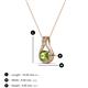 3 - Lauren 4.00 mm Round Peridot and Diamond Accent Teardrop Pendant Necklace 