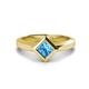 1 - Emilia 6.00 mm Princess Cut Blue Topaz Solitaire Engagement Ring 