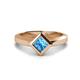 1 - Emilia 6.00 mm Princess Cut Blue Topaz Solitaire Engagement Ring 