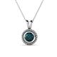 1 - Juliya 6.50 mm Round London Blue Topaz Rope Edge Bezel Set Solitaire Pendant Necklace 