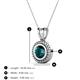 3 - Juliya 6.50 mm Round London Blue Topaz Rope Edge Bezel Set Solitaire Pendant Necklace 