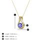 3 - Lauren 4.00 mm Round Tanzanite and Diamond Accent Teardrop Pendant Necklace 