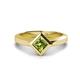 1 - Emilia 6.00 mm Princess Cut Peridot Solitaire Engagement Ring 