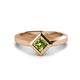 1 - Emilia 6.00 mm Princess Cut Peridot Solitaire Engagement Ring 