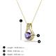 3 - Lauren 4.00 mm Round Iolite and Diamond Accent Teardrop Pendant Necklace 