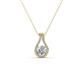 1 - Lauren 4.00 mm Round Lab Grown Diamond and Diamond Accent Teardrop Pendant Necklace 