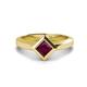 1 - Emilia 6.00 mm Princess Cut Rhodolite Garnet Solitaire Engagement Ring 