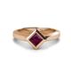 1 - Emilia 6.00 mm Princess Cut Rhodolite Garnet Solitaire Engagement Ring 