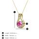 3 - Lauren 5.00 mm Round Pink Sapphire and Diamond Accent Teardrop Pendant Necklace 