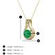 3 - Lauren 5.00 mm Round Emerald and Diamond Accent Teardrop Pendant Necklace 