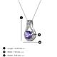 3 - Lauren 5.00 mm Round Iolite and Diamond Accent Teardrop Pendant Necklace 