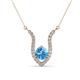 1 - Lauren 6.00 mm Round Blue Topaz and Diamond Accent Pendant Necklace 
