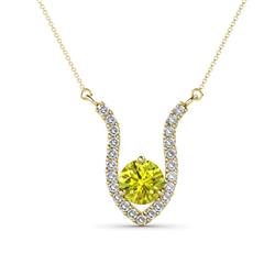 Lyra Round Yellow Diamond and White Diamond Accent Pendant Necklace Round Yellow Diamond and White Diamond Accent ctw Womens Pendant Necklace K Yellow GoldIncluded Inches K Yellow Gold Chain