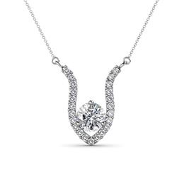Lyra Round Diamond Pendant Necklace Round Diamond ctw Womens Pendant Necklace K White GoldIncluded Inches K White Gold Chain