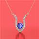 2 - Lauren 6.00 mm Round Tanzanite and Diamond Accent Pendant Necklace 