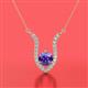 2 - Lauren 6.00 mm Round Iolite and Diamond Accent Pendant Necklace 