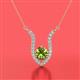 2 - Lauren 6.00 mm Round Peridot and Diamond Accent Pendant Necklace 