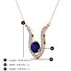 3 - Lauren 6.00 mm Round Blue Sapphire and Diamond Accent Pendant Necklace 