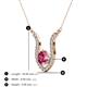 3 - Lauren 6.00 mm Round Pink Tourmaline and Diamond Accent Pendant Necklace 